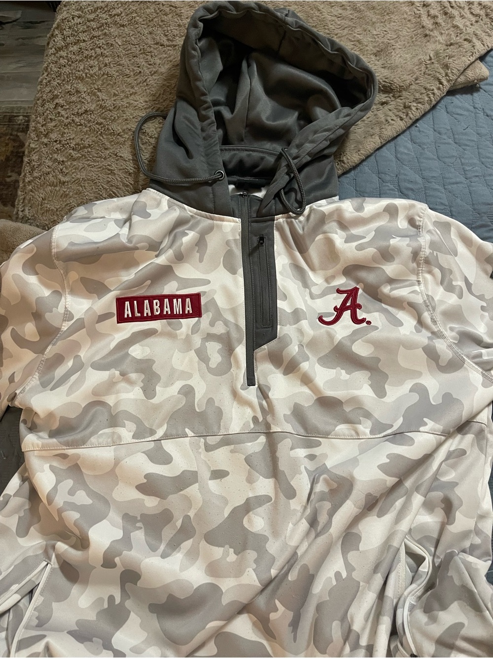 Colosseum Gray Pullover Hoodie with Zip and Drawcord